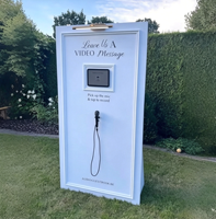 Panel de Fondo para Cabina de Fotos con Audio, Cabina Telefónica para Bodas, Panel con Micrófono, Decoración para Eventos de PVC y Acrílico