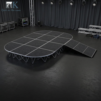 Plataforma de Escenario Portátil de Aluminio de 4x4 pies, Forma Cuadrada, de Madera Contrachapada, para Eventos y Conciertos