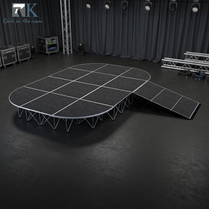 Scène de DJ en contreplaqué 4x4 pieds, plateforme de scène en aluminium quart de cercle, portable, de forme carrée pour événements et concerts - Product Image 1