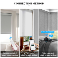 Inalámbrico 100% Poliéster Smart Home Automático Vison Blackout WiFi Control remoto inteligente Persiana enrollable para Windows