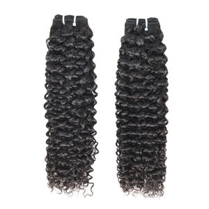 Pelo indio rizado birmano crudo dibujado doble de alta calidad, venta al por mayor sin procesar, paquetes de cabello humano virgen, cierre de encaje Frontal - Product Image 1