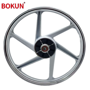 Rines de Motocicleta de Aleación de Aluminio Forjado Plateados, <span class=keywords><strong>con</strong></span> Freno de Tambor Trasero de Gran Diámetro de 1.6x17 Pulgadas y Seis Radios Inclinados - Product Image 3