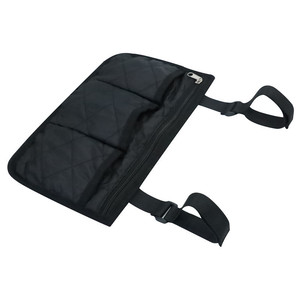 Sac de rangement pour accoudoir de fauteuil roulant, multi-poches, noir, pratique pour fauteuil roulant manuel - Product Image 3