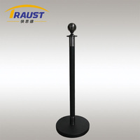 Vente en gros Traust Outdoor Queue Pole Barrier Post Stanchions Set Noir Acier inoxydable Foule Control Sign Stand Barrières de circulation