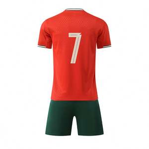 Uniformes de Fútbol de Verano, Cuello Redondo, Manga Corta, Diseño Personalizado Estampado, Nueva Temporada 25/26, Camiseta de Portugal Local, Transpirable y de Secado Rápido - Product Image 1