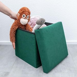 Banc de rangement Ottoman pliable moderne en velours côtelé 38*38*38cm pour chambre et salon, idéal pour gagner de la place - Vente en gros - Product Image 4