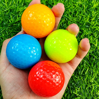 Bola Golf Lapis Ganda Logo Kustom Grosir, Bola Golf Latihan Kristal Warna-warni, Bola Golf Latihan dengan Logo Cetak