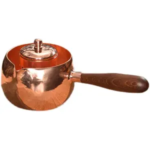 4000毫升铜茶壶，带木柄茶具孔夫茶壶