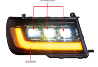 Phare avant LED 12V 55W 6000K pour Land Cruiser LC100 Année 1998-2007, boîtier noir