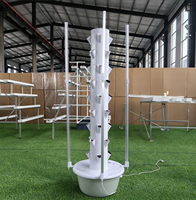 Sistem Hidroponik Menara 9 Lapis 36 Lubang dengan Pompa Air, Keranjang Tanam, Cocok untuk Berbagai Jenis Penanaman Hidroponik.