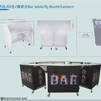 Comptoir de bar pliable simple avec roulettes pour extérieur – Station de bar à cocktails pliable en promotion avec logo et éclairage LED