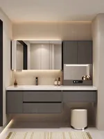 Salle de bain, lavabo, coiffeuse, armoire de salle de bain, rangement multi-niveaux