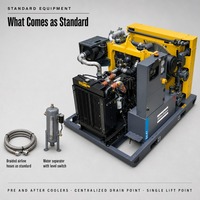 Compresseur d'air haute pression Atlas Copco B4-41 1000 Psi 1350 Cfm diesel monté sur châssis pour le forage de puits d'eau