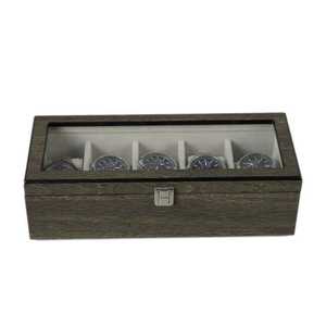 Caja de Madera para Relojes de Alta Calidad, Hecha a Mano, Ecológica, Rectangular, de Lujo Discreto, Color Gris, con Capacidad para 5 Relojes, Organizador de Relojes para Coleccionistas - Product Image 5