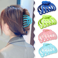 Grande pince à cheveux transparente en forme de griffe de pieuvre 8 cm, pince à cheveux en gelée de couleur citrouille, pinces à cheveux colorées pour cheveux épais