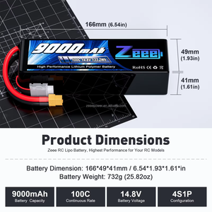 بطارية Zeee لطائرة الدرون التي يتم التحكم فيها عن بعد (RC)، بطارية ليبو FPV بجهد 14.8 فولت 4S، بسعات 3700/4200/6000/6500/7500/8000/9000/12000 مللي أمبير، 100C، بطارية FPV للطائرات بدون طيار (Drone/UAV) - Product Image 4