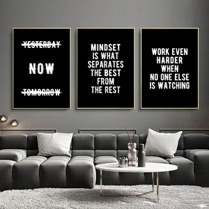 Peinture sur toile inspirante avec lettres noires <span class=keywords><strong>et</strong></span> blanches, citations motivantes, affiches <span class=keywords><strong>et</strong></span> impressions, art mural pour la décoration de bureau <span class=keywords><strong>et</strong></span> de la maison - Product Image 1