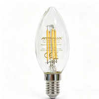 Ampoule LED à culot E14, type bougie Edison, avec embout en cristal