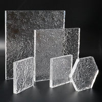 Plaque acrylique décorative à effet d'ondulation d'eau avec finition transparente comme du cristal pour les cloisons et panneaux muraux modernes