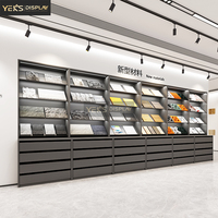YEKS - Expositor de Azulejos Comercial de Metal con Base para Piso y Gabinete Combinado con Cajones Deslizantes para Sala de Exhibición