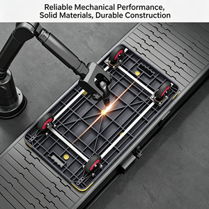 Heavy Duty Platform Truck Dolly, Foldable Flatbed Hand <b>Cart</b> with 360 Degree Swivel <b>Wheels</b>, Push <b>Cart</b> for Moving and Warehouse - Product Image 4