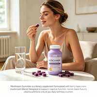 Gummies OEM Mélange de Champignons Crinière de Lion 60 Unités Absorption Optimisée Marque Privée Complément Alimentaire