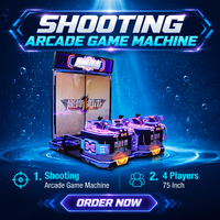 Simulateur de tir au laser à pièces, 4 joueurs, machine de jeu d'arcade de tir de 75 pouces, machine de jeu vidéo de tir au pistolet