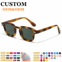 Lunettes de soleil carrées en écaille de tortue TR90 avec logo personnalisé, monture de luxe, qualité vintage rétro pour hommes et femmes
