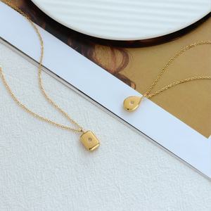 Collar Minimalista con Baño de Oro de 18K, Diseño de Gota de Agua y Viento, para Mujer, Estilo Vintage, Colgante de Acero con Forma de Rosa, Accesorio de Moda, Regalo - Product Image 4