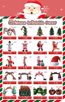 Decoración Navideña Inflable Personalizable para Exteriores, Figuras de Santa Claus en Posición de Escalar de Mano (Juego de Tres)