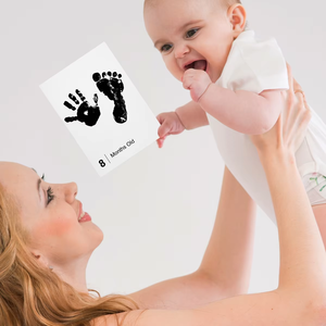 Kit de souvenirs <span class=keywords><strong>pour</strong></span> bébé de 12 mois en papier et carton personnalisé, tampon encreur Clean Touch, empreinte de main et de pied de <span class=keywords><strong>nouveau</strong></span>-<span class=keywords><strong>né</strong></span>, 5 couleurs, cartes de développement - Product Image 5