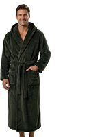Peignoir pour homme grande taille à capuche bicolore en flanelle polaire contrastante, long et moelleux, 100 % polyester
