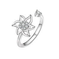 Bagues rotatives en forme de petit moulin à vent pour femmes, avec strass brillants, bijoux anti-stress, vente en gros