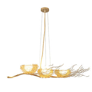 Lustre de restaurant nordique à trois têtes, luxe léger, même style que Douyins Small Birds Nest, salon et chambre à coucher - Product Image 5