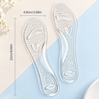 Semelles intérieures de chaussures de sport 3/4 longueur, transparentes, auto-adhésives en PVC, coussinets lavables et réutilisables pour soulager la douleur