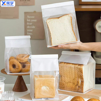 Sac à pain en papier kraft réutilisable avec fenêtre transparente, résistant à l'huile, pour boulangerie, avec logo imprimé