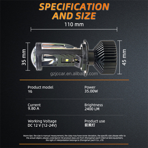 Jiachi H4 LED ống kính máy chiếu rhd LHD Mini Y6 xe đèn pha Bóng đèn CSP chip cao thấp chùm 80W CANBUS tự động Turbo ánh sáng 12V 24V - Product Image 2