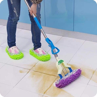 Chaussons en microfibre unisexes, chaussons de maison, serpillière pour nettoyer les sols, outil de nettoyage de la poussière des sols, chaussons pour hommes et femmes