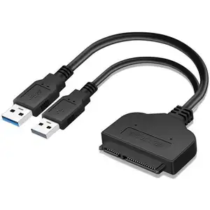 USB 3.0 2.0到Sata硬盘驱动器适配器支持2.5英寸外部SSD硬盘22针Sata III电缆Sata USB电缆