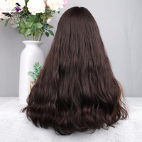 LuxeCap Remy Perruques de Cheveux Humains Avec Welfs Ouvert Naturel Ondulé Brun De Luxe Cheveux Européen Base De Soie Monofilament Perruque