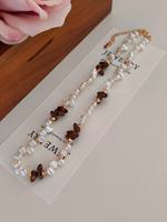 Collier tendance pour femme en pierre œil de tigre rétro, perles de pierre naturelle faites à la main, chaîne à maillons en argent tibétain