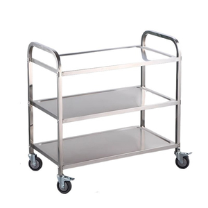 Chariot utilitaire mobile à 3 niveaux en acier inoxydable avec 4 roulettes, chariot de retour de vaisselle, style vintage classique, montage facile pour <span class=keywords><strong>restaurant</strong></span> - Product Image 6