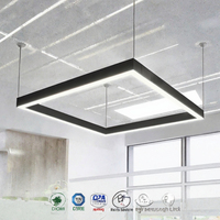 Connecteur de profilé en aluminium Allred pour suspension linéaire carrée LED personnalisée, lumière blanche chaude douce 2700K, angle de faisceau 100°