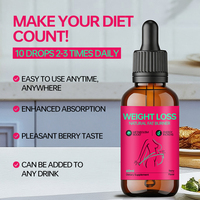 OEM Natural Slim Fast Brûleur de Graisse Liquide en Gouttes 60ml Gouttes Orales Extrait de Thé Vert Grains de Café Vert Extraits Herbacés Perte de Poids Adultes