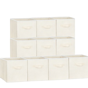 Manufacturer Wholesale Foldable Non-Woven Fabric <b>Storage</b> Cube <b>Bins</b> with Handle for Clothing Organization - Product Image 1
