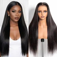 Perruques en cheveux naturels prêtes à porter, frontale en dentelle HD 13x6, cheveux indiens alignés sur les cuticules, sans colle, pour femmes noires