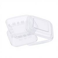 Boîte alimentaire en plastique PET transparent jetable, robuste, avec couvercle à fermeture, pour nouilles, salades, fruits secs, sushis, sandwichs, vente en gros