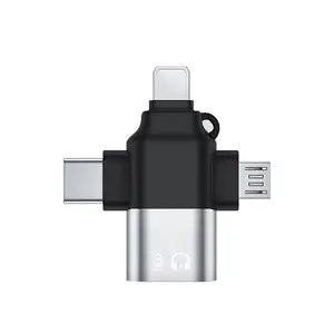 3 in 1 OTGアダプターデータ転送UディスクマイクロUSBType C-USB3.0アダプター (Macbook用) USBC OTGアダプターコンバーター