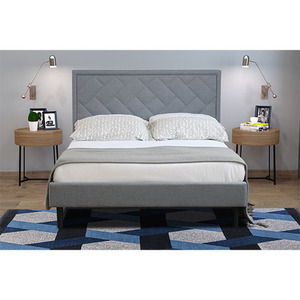 MORNINGTON Boîte de lit élégante et moderne, confortable, rembourrée, en tissu doux, cadre en bois massif, disponible, lit simple Queen Home Design - Product Image 4