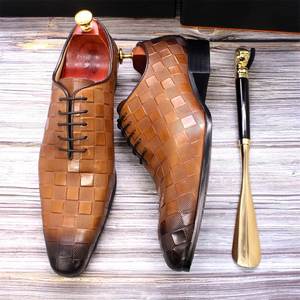 Luxurious Italian Oxford Style Handmade Patchwork Lace-up Black-brown Men's Business Custom Dress <b>Shoes</b> <b>Height</b> <b>Increasing</b> - Product Image 2